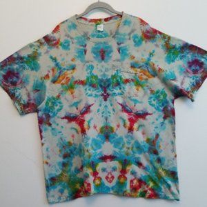 Men's XL, Upcycled, Hand tied & hand dyed Tshirt